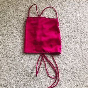 Urban Outfitters Satin Strappy Tie-Back Cami